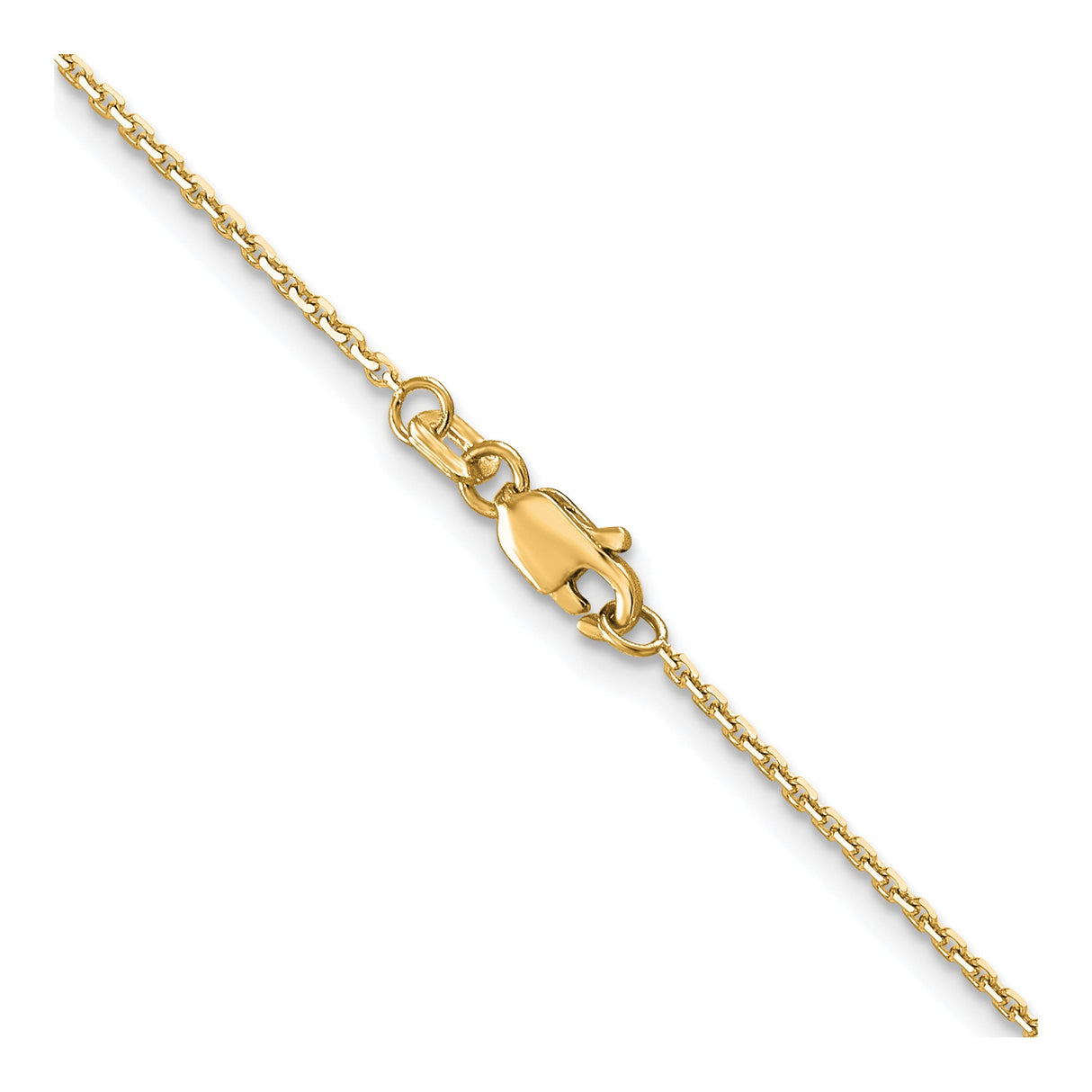 10K Yellow Gold 1.2 mm Cable Chain Necklace alternate angle