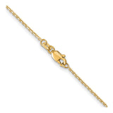 10K Yellow Gold 1.2 mm Cable Chain Necklace alternate angle