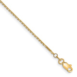 10K Yellow Gold 1.2 mm Cable Chain Anklet