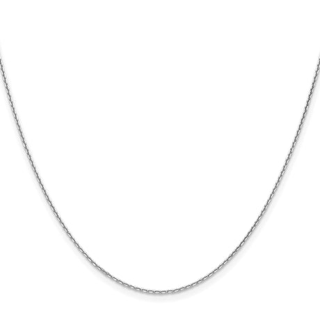 10K White Gold 1.2 mm Cable Chain Necklace