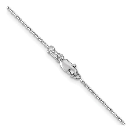 10K White Gold 1.2 mm Cable Chain Necklace alternate angle