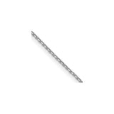 10K White Gold 1.2 mm Cable Chain Necklace detail view