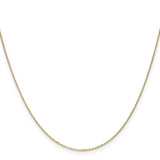 10K Yellow Gold 0.8 mm Polished Chain Necklace, Solid