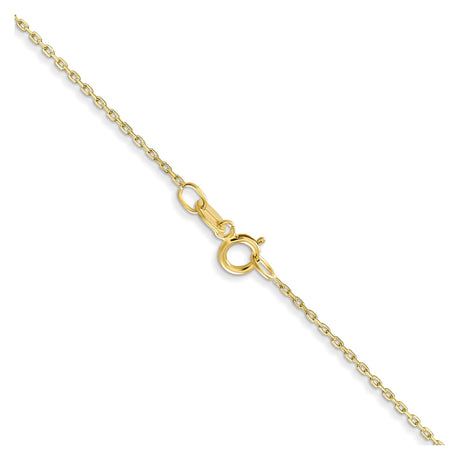 10K Yellow Gold 0.8 mm Polished Chain Necklace, Solid alternate angle