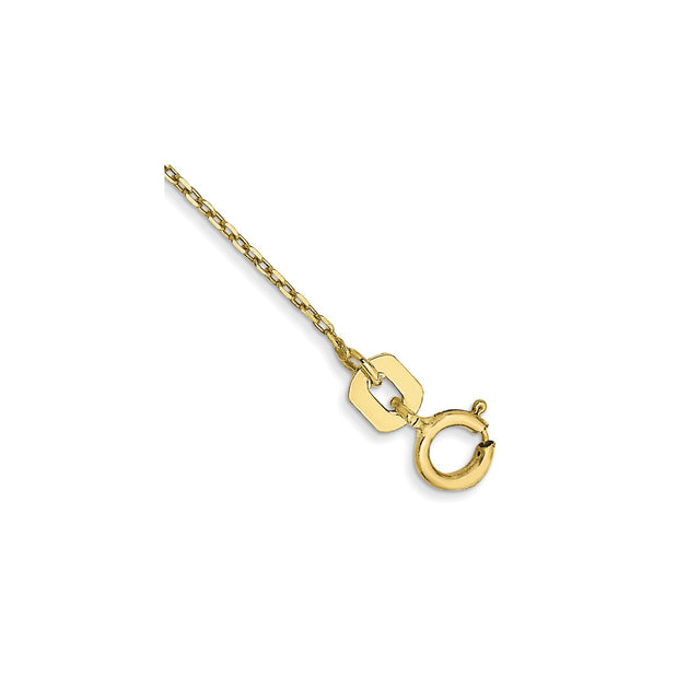 10K Yellow Gold 0.8 mm Polished Chain Anklet, Solid