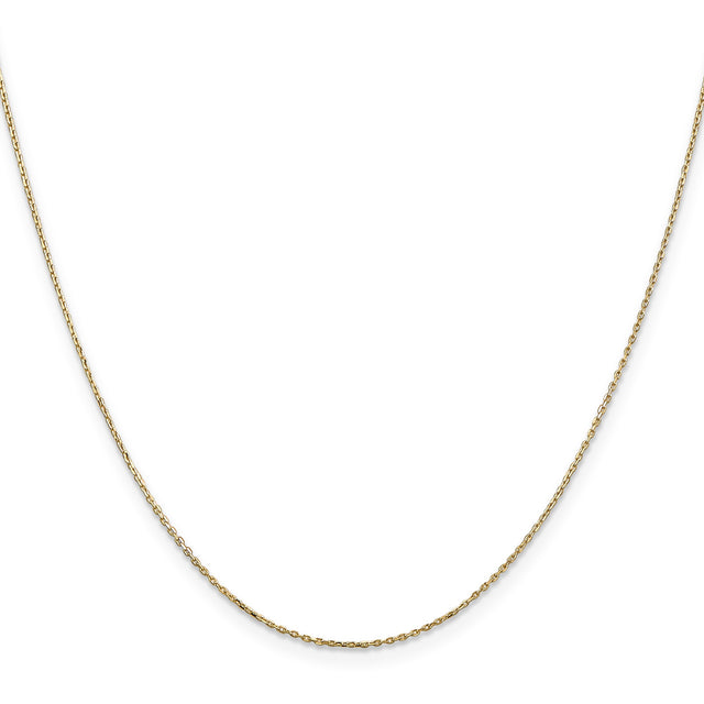 10K Yellow Gold 0.8 mm Cable Chain Necklace