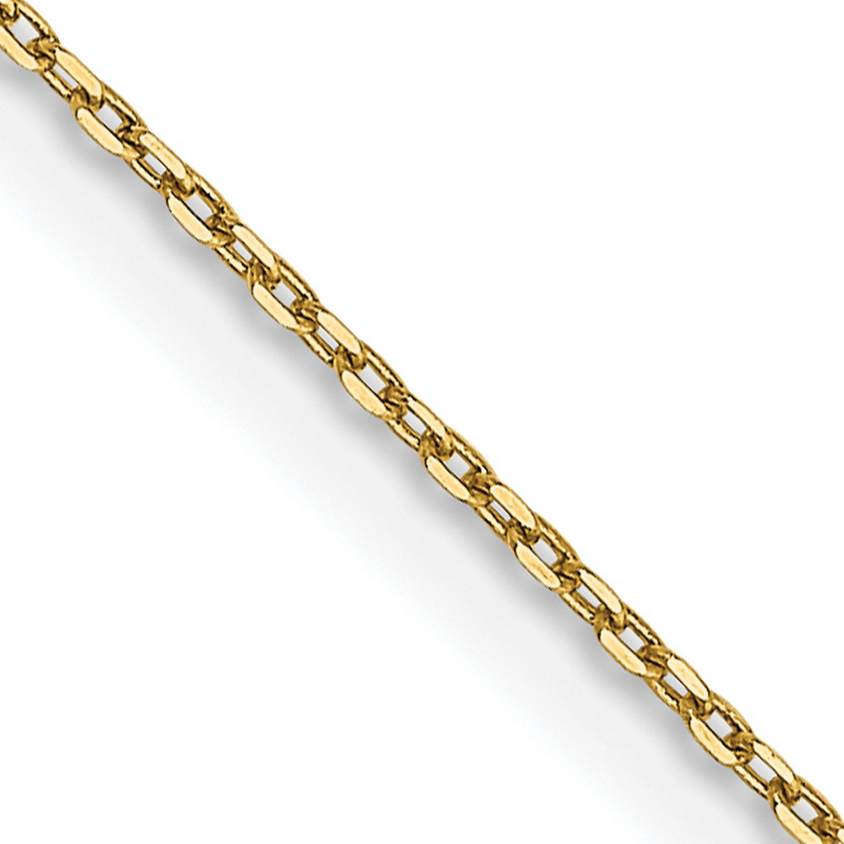 10K Yellow Gold 0.8 mm Cable Chain Necklace detail view