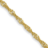 10K Yellow Gold 1.4 mm Singapore Chain Necklace, Polished detail view