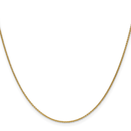 10K Yellow Gold 1 mm Polished Chain Necklace, Solid