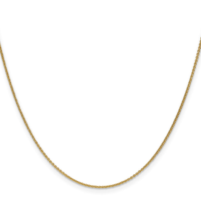 10K Yellow Gold 1 mm Polished Chain Necklace, Solid