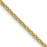 10K Yellow Gold 1 mm Polished Chain Necklace, Solid detail view