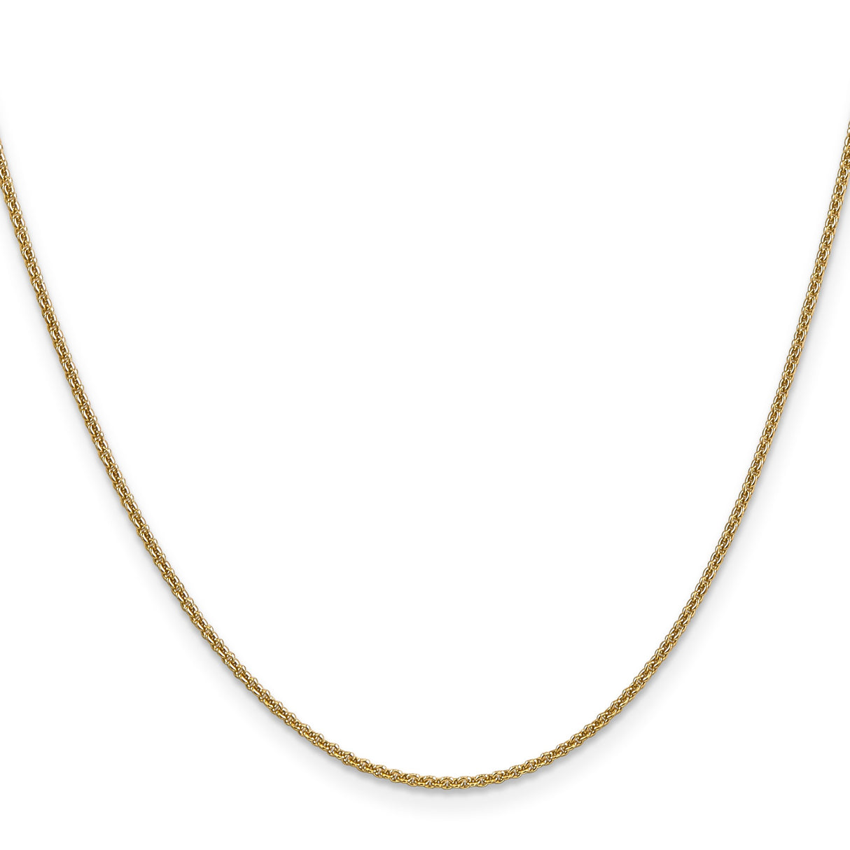 10K Yellow Gold 1.4 mm Polished Chain Necklace, Solid
