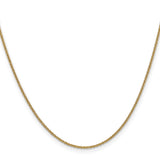 10K Yellow Gold 1.4 mm Polished Chain Necklace, Solid