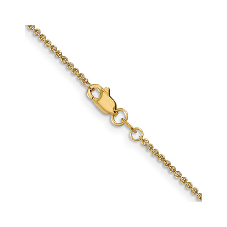 10K Yellow Gold 1.4 mm Polished Chain Necklace, Solid alternate angle