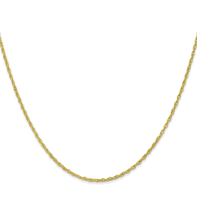 10K Yellow Gold 1.3 mm Rope Chain Necklace, Polished