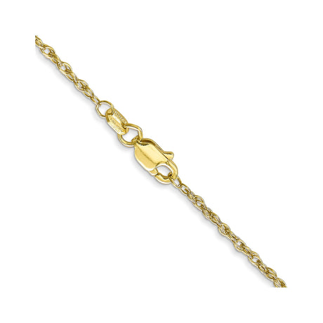 10K Yellow Gold 1.3 mm Rope Chain Necklace, Polished alternate angle