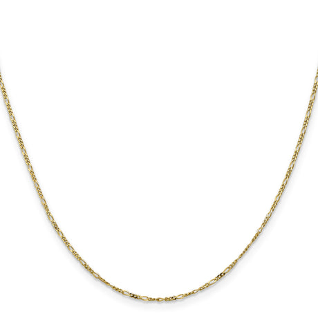 10K Yellow Gold 1.25 mm Figaro Chain Necklace, Polished