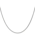 10K White Gold 1 mm Polished Chain Necklace, Solid