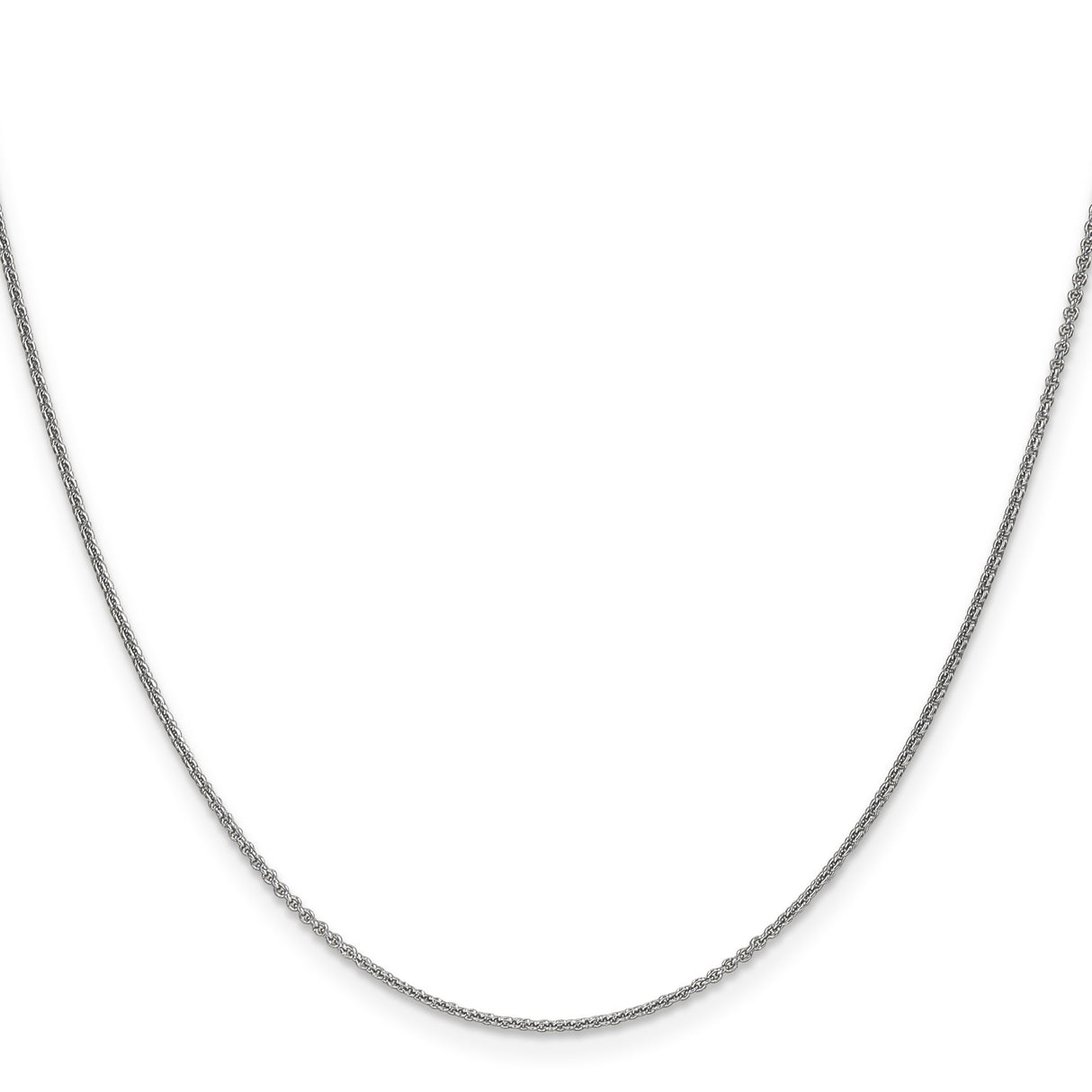 10K White Gold 1 mm Polished Chain Necklace, Solid