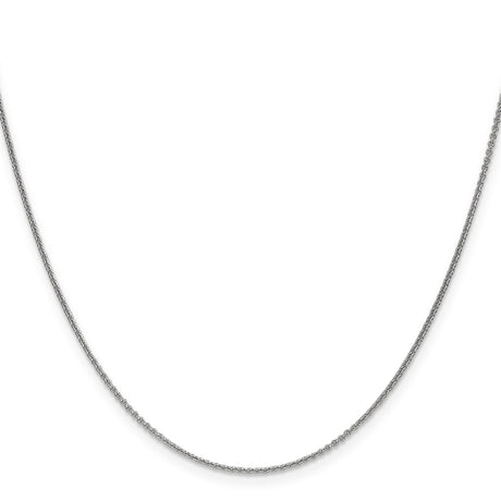 10K White Gold 1 mm Polished Chain Necklace, Solid