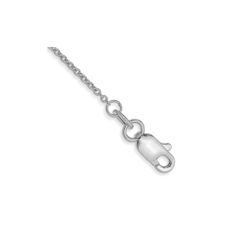 10K White Gold 1 mm Polished Chain Anklet, Solid