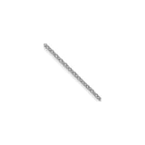 10K White Gold 1 mm Polished Chain Necklace, Solid detail view