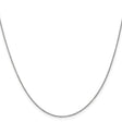 10K White Gold 0.9 mm Polished Chain Necklace, Solid