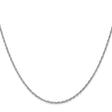 10K White Gold 1.3 mm Rope Chain Necklace, Polished