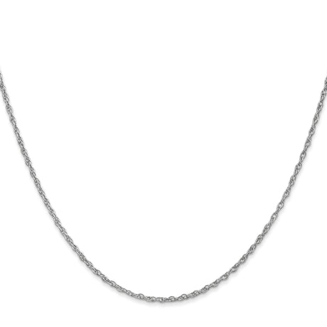 10K White Gold 1.3 mm Rope Chain Necklace, Polished