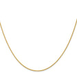 10K Yellow Gold 1 mm Polished Chain Necklace, Solid