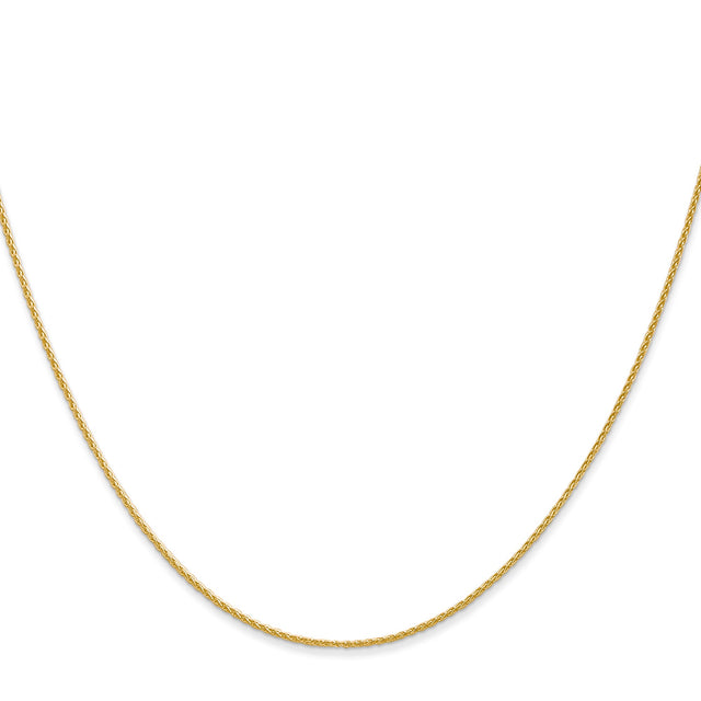 10K Yellow Gold 1 mm Polished Chain Necklace, Solid