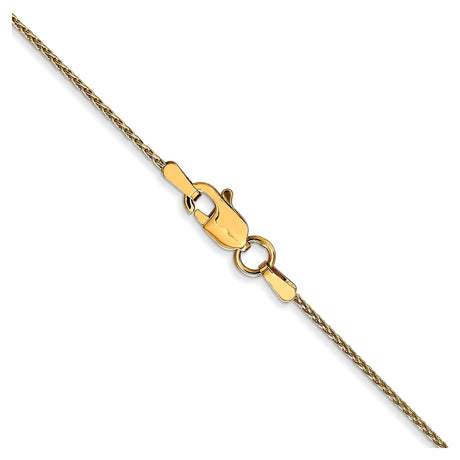 10K Yellow Gold 1 mm Polished Chain Necklace, Solid alternate angle