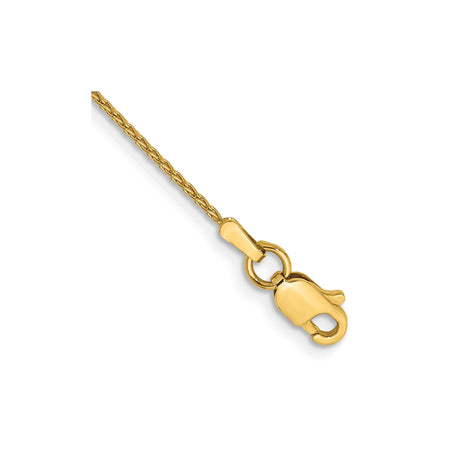 10K Yellow Gold 1 mm Polished Chain Bracelet, Solid