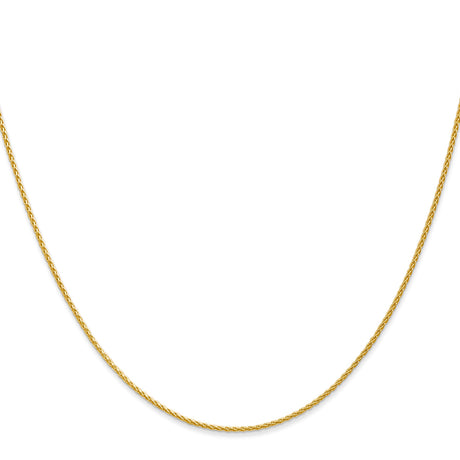 10K Yellow Gold 1.2 mm Polished Chain Necklace, Solid