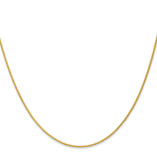 10K Yellow Gold 1.2 mm Polished Chain Necklace, Solid