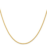 10K Yellow Gold 1.5 mm Polished Chain Necklace, Solid