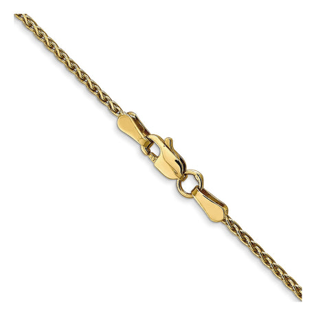 10K Yellow Gold 1.5 mm Polished Chain Necklace, Solid alternate angle