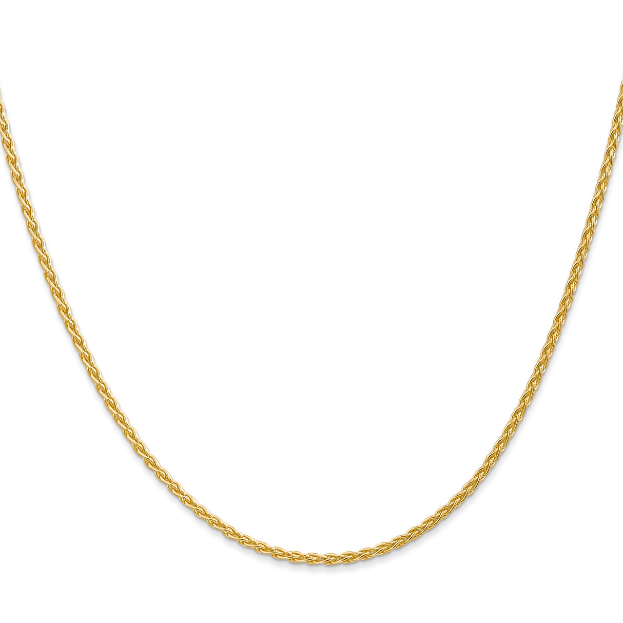 10K Yellow Gold 1.75 mm Polished Chain Necklace, Solid