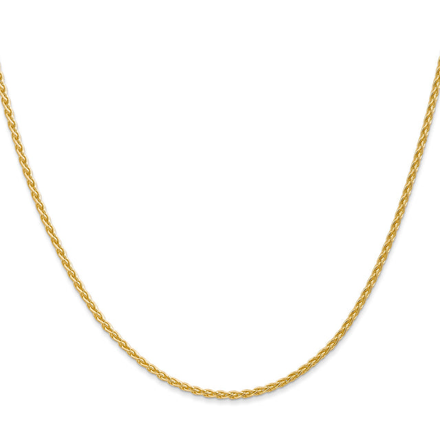 10K Yellow Gold 1.75 mm Polished Chain Necklace, Solid