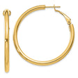 10k Yellow Gold Hoop Earrings, Polished Finish with Latch Back Closure, Lightweight Classic Design