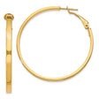 10k Yellow Gold Hoop Earrings, Smooth Polished Round Square Tube, Hinged Clasp