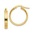 10k Yellow Gold Hoop Earrings with Polished Finish and Hinged Snapback Closure