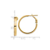 10k Yellow Gold Hoop Earrings, Smooth Polished Finish, Lightweight Classic Tube Hoops for Women