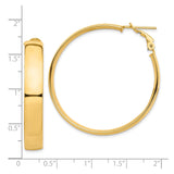 10k Yellow Gold Hoop Earrings, Medium Round Lightweight Polished Hoops, Classic Minimalist Style