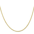 10K Yellow Gold 1.85 mm Rope Chain Necklace, Polished