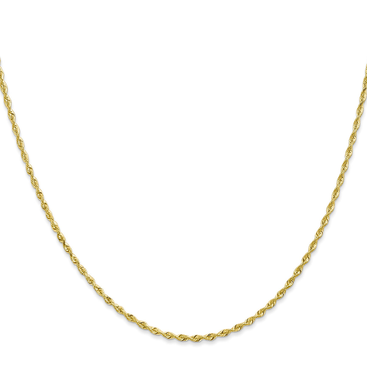10K Yellow Gold 1.85 mm Rope Chain Necklace, Polished