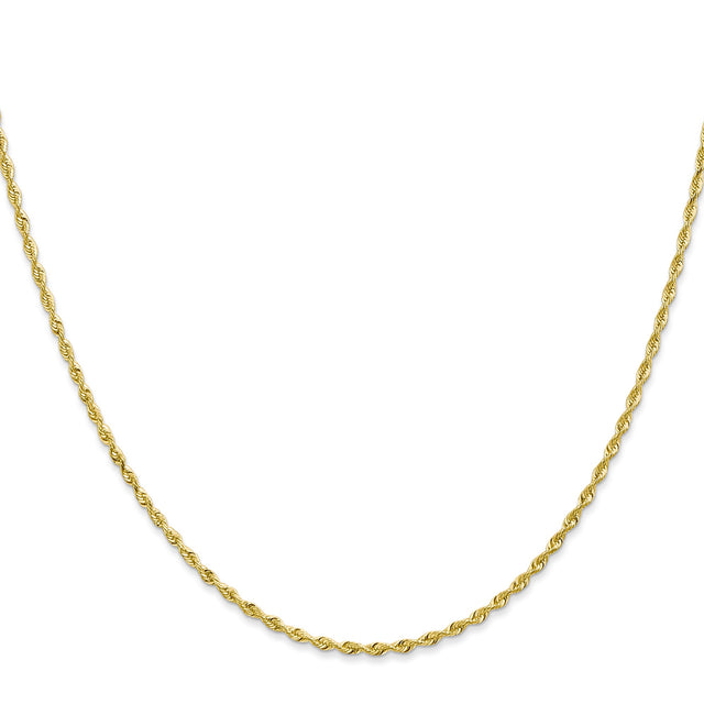 10K Yellow Gold 1.85 mm Rope Chain Necklace, Polished