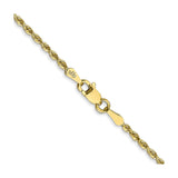 10K Yellow Gold 1.85 mm Rope Chain Necklace, Polished alternate angle