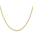 10K Yellow Gold 2 mm Rope Chain Necklace, Polished