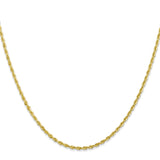 10K Yellow Gold 2 mm Rope Chain Necklace, Polished